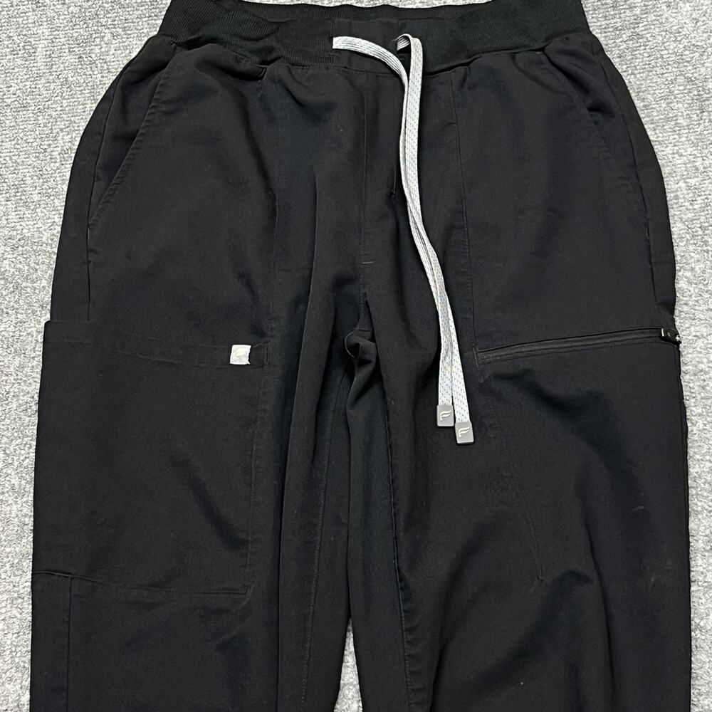Fabletics Jogger Pants Women Small Black Woven Elastic Waist Zip Pocket Athletic - Picture 2 of 12
